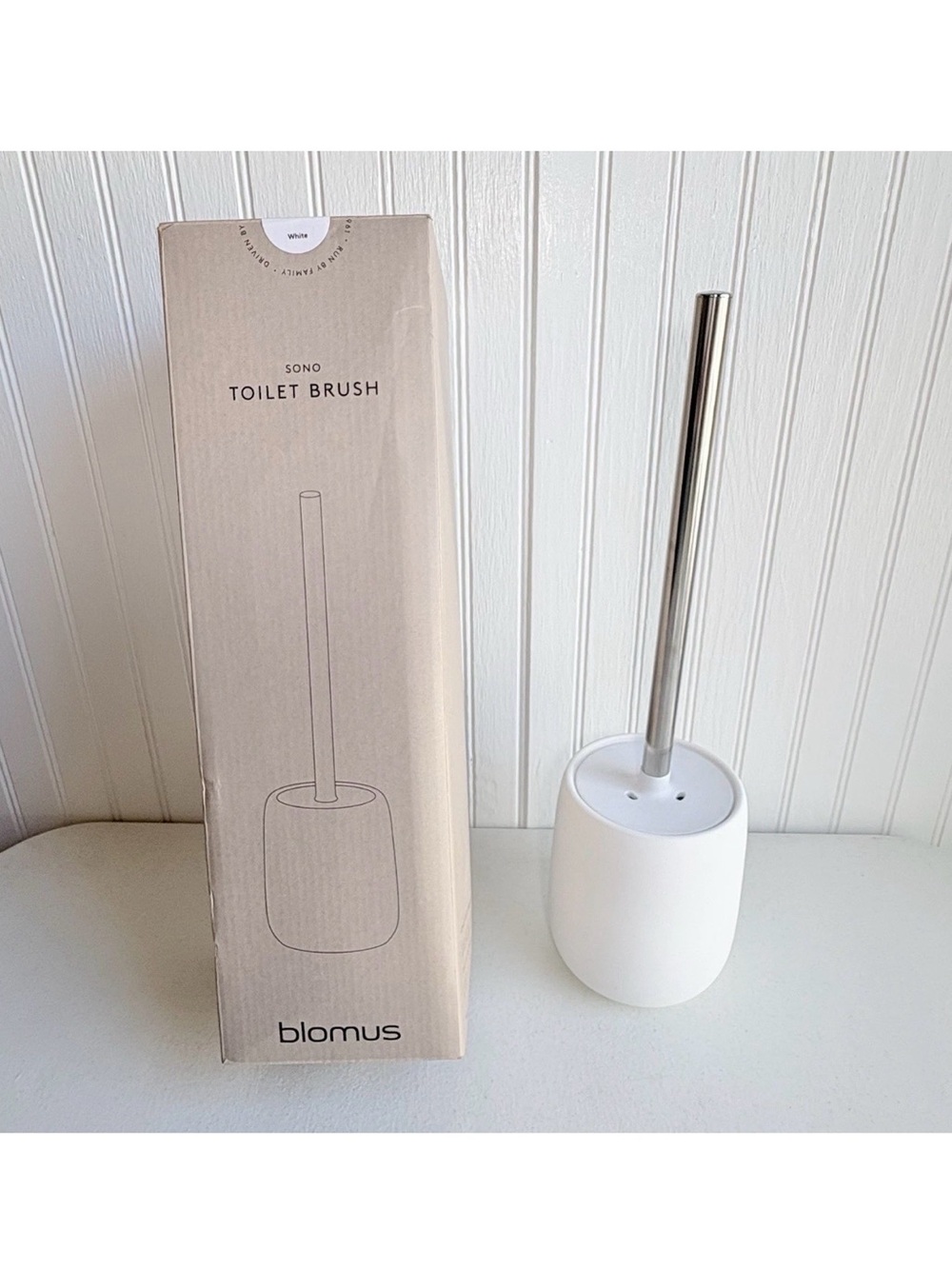 NEW Pottery Barn Blomus Sono Toilet Brush White New In Box NIB contemporary